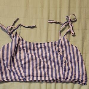 Old Navy Blue and White Striped Tank Top